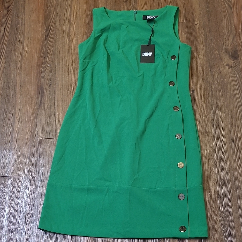 DKNY Emerald Green Sleeveless Midi Dress zise‎ 6 new.